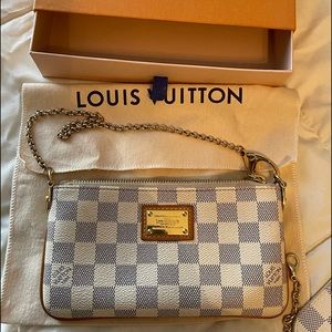 100% AUTHENTIC Louis Vuitton Milla Pochette MM Damier Azur
